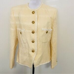 Vintage Herbert Grossman Cream Boucle Wool  Made USA Neiman Marcus Union Made